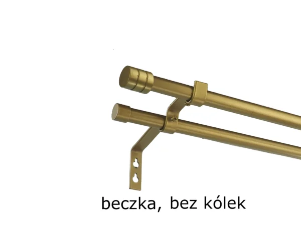 Karnisz Metalowy FI 16 PRO Podwójny bez kółek 6 kolorów - obrazek 2