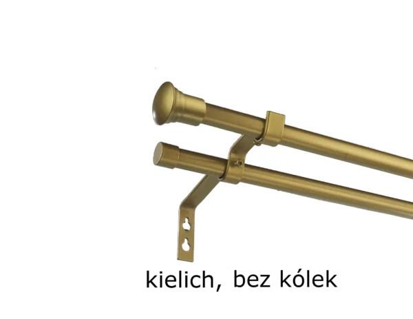 Karnisz Metalowy FI 16 PRO Podwójny bez kółek 6 kolorów - obrazek 3