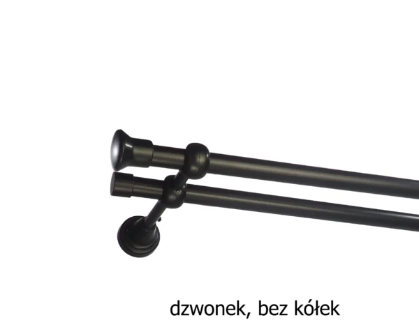 Karnisz Metalowy FI 16 Podwójny bez kółek 7 kolorów - obrazek 12