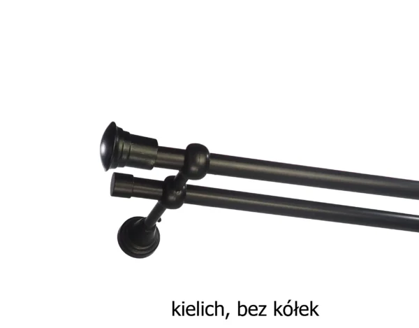 Karnisz Metalowy FI 16 Podwójny bez kółek 7 kolorów - obrazek 10