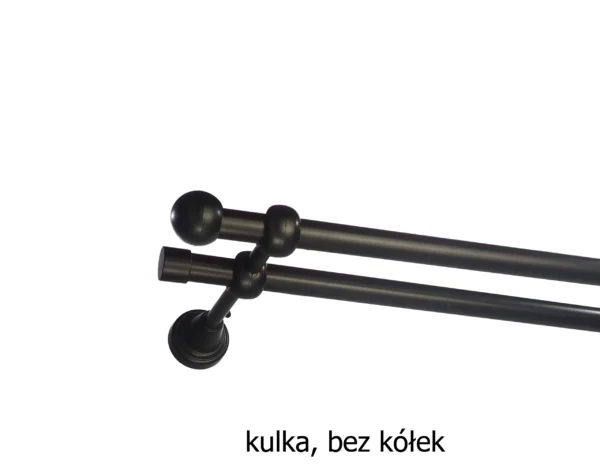 Karnisz Metalowy FI 16 Podwójny bez kółek 7 kolorów - obrazek 9