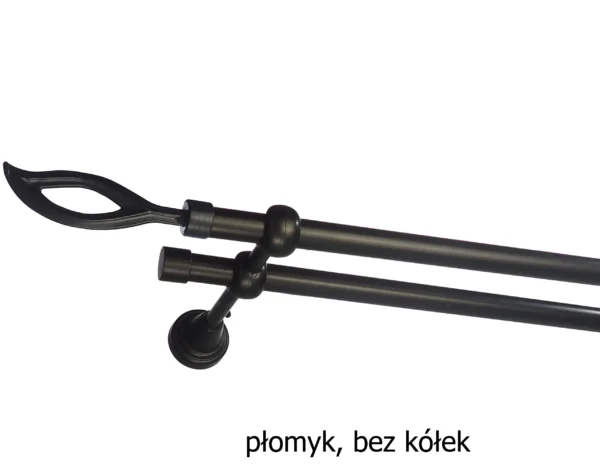 Karnisz Metalowy FI 16 Podwójny bez kółek 7 kolorów - obrazek 6