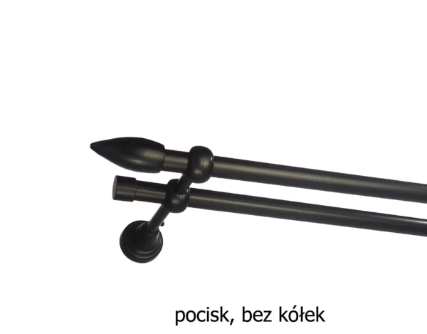 Karnisz Metalowy FI 16 Podwójny bez kółek 7 kolorów - obrazek 5