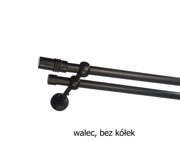 Karnisz Metalowy FI 16 Podwójny bez kółek 7 kolorów - obrazek 3