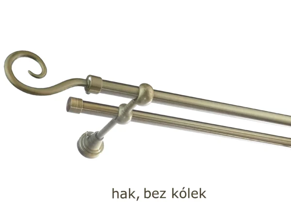 Karnisz Metalowy FI 16 Podwójny bez kółek 7 kolorów - obrazek 42