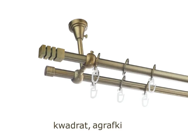 Karnisz Metalowy FI 16 Podwójny sufitowy 7 kolorów - obrazek 6
