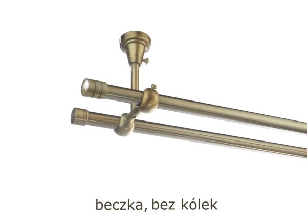 Karnisz Metalowy FI 16 Podwójny sufitowy bez kółek 7 kolorów - obrazek 15