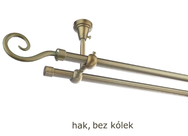 Karnisz Metalowy FI 16 Podwójny sufitowy bez kółek 7 kolorów - obrazek 13