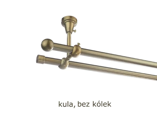 Karnisz Metalowy FI 16 Podwójny sufitowy bez kółek 7 kolorów - obrazek 10