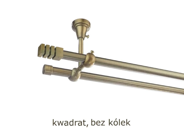 Karnisz Metalowy FI 16 Podwójny sufitowy bez kółek 7 kolorów - obrazek 11