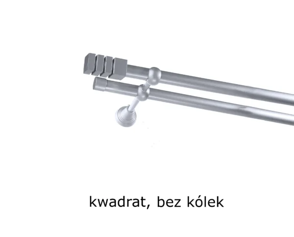 Karnisz Metalowy FI 16 Podwójny bez kółek 7 kolorów - obrazek 22