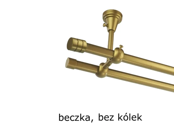 Karnisz Metalowy FI 16 Podwójny sufitowy bez kółek 7 kolorów - obrazek 8