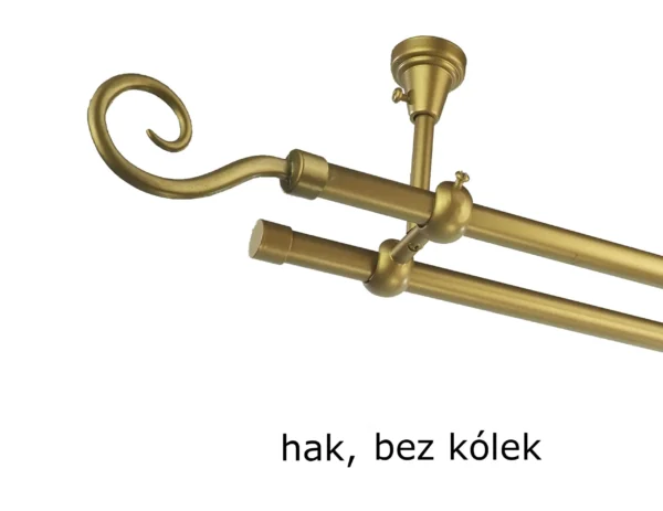 Karnisz Metalowy FI 16 Podwójny sufitowy bez kółek 7 kolorów - obrazek 6