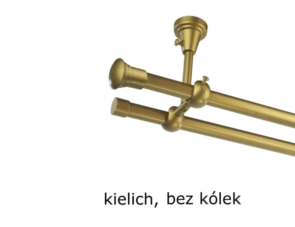Karnisz Metalowy FI 16 Podwójny sufitowy bez kółek 7 kolorów - obrazek 5