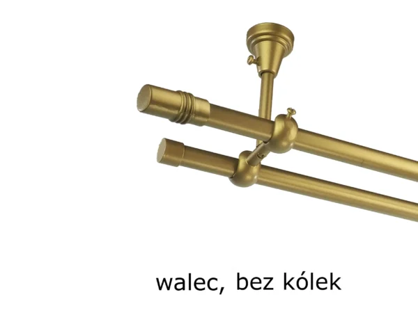 Karnisz Metalowy FI 16 Podwójny sufitowy bez kółek 7 kolorów - obrazek 3