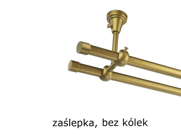 Karnisz Metalowy FI 16 Podwójny sufitowy bez kółek 7 kolorów - obrazek 2