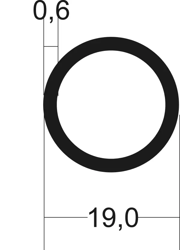 Rurka stalowa malowana proszkowo fi 19/1,5 dł od 1 do 280 cm