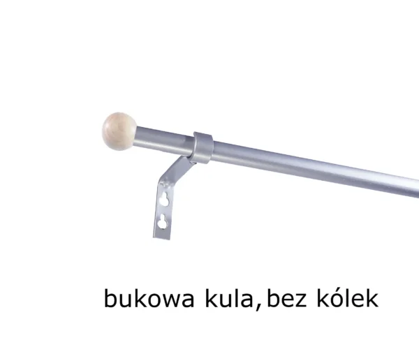 Karnisz Metalowy FI 19 Pojedynczy PRO bez kółek 6 kolorów do wyboru - obrazek 3