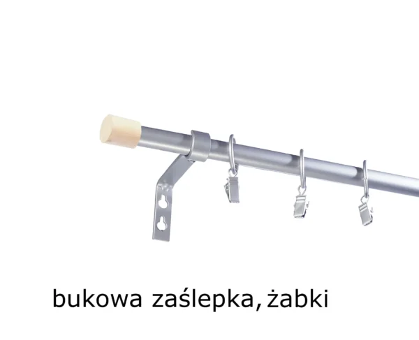Karnisz Metalowy FI 19 Pojedynczy PRO 6 kolorów do wyboru - obrazek 2