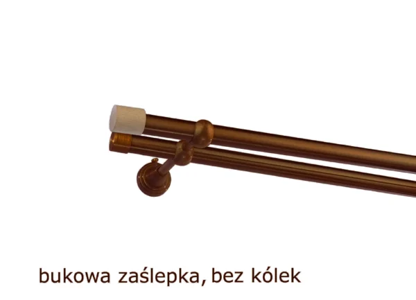 Karnisz Metalowy FI 19 Podwójny bez kółek 10 kolorów - obrazek 47