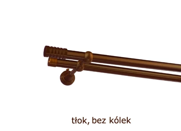Karnisz Metalowy FI 19 Podwójny bez kółek 10 kolorów - obrazek 48