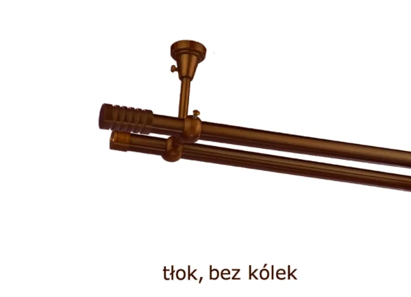 Karnisz Metalowy FI 19 Podwójny sufitowy bez kółek 10 kolorów do wyboru - obrazek 44