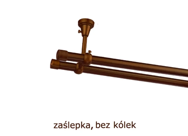 Karnisz Metalowy FI 19 Podwójny sufitowy bez kółek 10 kolorów do wyboru - obrazek 45