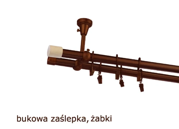 Karnisz Metalowy FI 19 Podwójny Sufitowy 10 kolorów do wyboru - obrazek 58