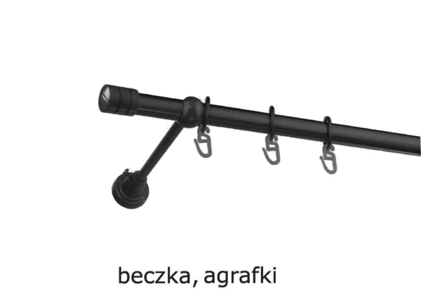 Karnisz Metalowy FI 19 Pojedynczy standard 10 kolorów - obrazek 2