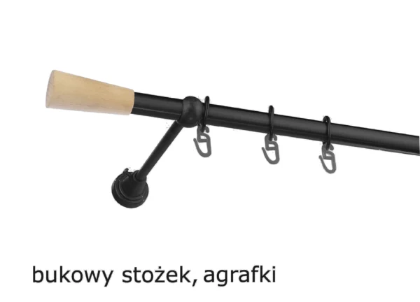 Karnisz Metalowy FI 19 Pojedynczy standard 10 kolorów - obrazek 4