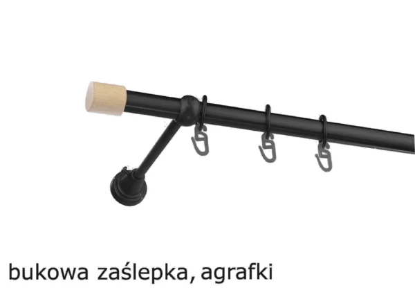 Karnisz Metalowy FI 19 Pojedynczy standard 10 kolorów - obrazek 5
