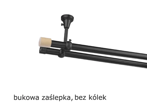 Karnisz Metalowy FI 19 Podwójny sufitowy bez kółek 10 kolorów do wyboru - obrazek 43