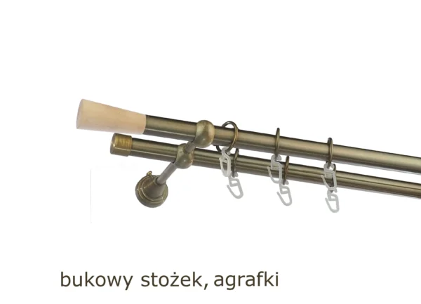 Karnisz Metalowy FI 19 Podwójny 10 kolorów do wyboru - obrazek 48