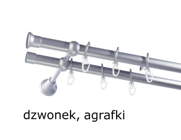 Karnisz Metalowy FI 19 Podwójny Sufitowy 10 kolorów do wyboru - obrazek 40