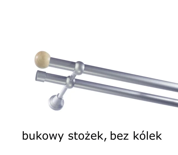 Karnisz Metalowy FI 19 Podwójny bez kółek 10 kolorów - obrazek 13