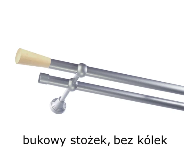 Karnisz Metalowy FI 19 Podwójny bez kółek 10 kolorów - obrazek 12