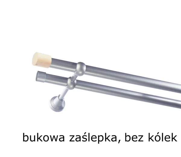 Karnisz Metalowy FI 19 Podwójny bez kółek 10 kolorów - obrazek 11