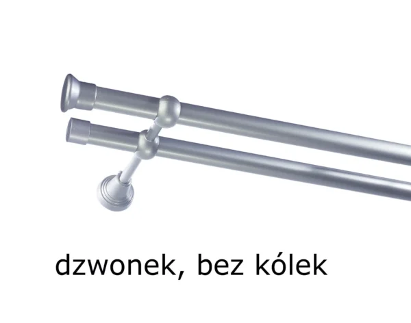 Karnisz Metalowy FI 19 Podwójny bez kółek 10 kolorów - obrazek 9