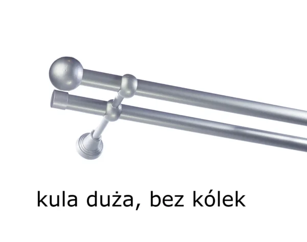 Karnisz Metalowy FI 19 Podwójny bez kółek 10 kolorów - obrazek 8