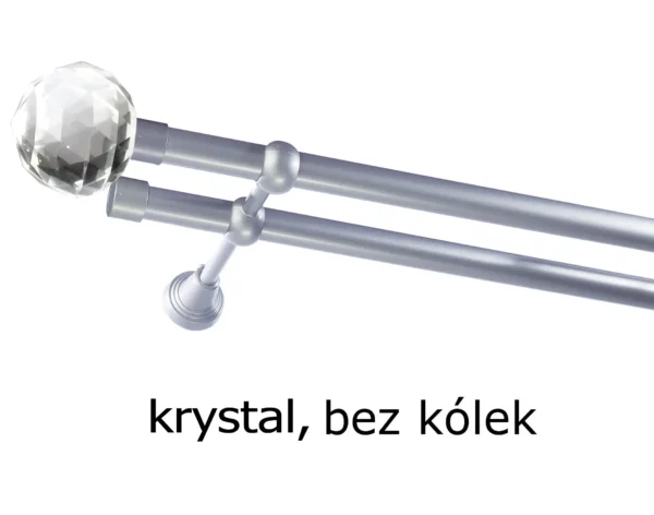 Karnisz Metalowy FI 19 Podwójny bez kółek 10 kolorów - obrazek 7