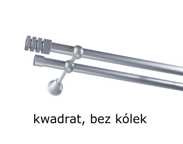 Karnisz Metalowy FI 19 Podwójny bez kółek 10 kolorów - obrazek 5