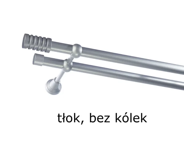 Karnisz Metalowy FI 19 Podwójny bez kółek 10 kolorów - obrazek 4