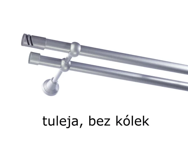 Karnisz Metalowy FI 19 Podwójny bez kółek 10 kolorów - obrazek 3