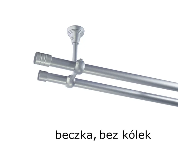 Karnisz Metalowy FI 19 Podwójny sufitowy bez kółek 10 kolorów do wyboru - obrazek 11