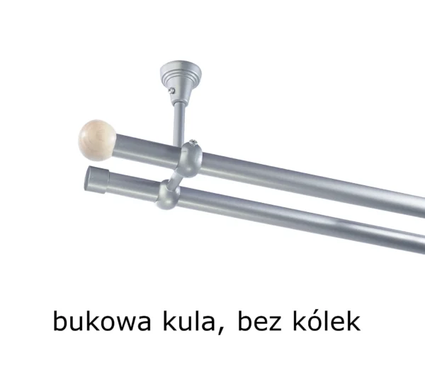 Karnisz Metalowy FI 19 Podwójny sufitowy bez kółek 10 kolorów do wyboru - obrazek 10