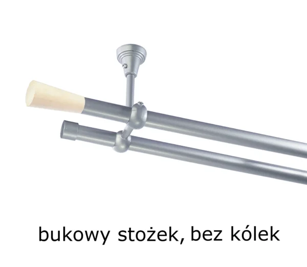 Karnisz Metalowy FI 19 Podwójny sufitowy bez kółek 10 kolorów do wyboru - obrazek 9