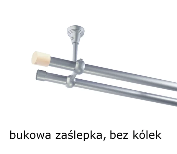 Karnisz Metalowy FI 19 Podwójny sufitowy bez kółek 10 kolorów do wyboru - obrazek 8
