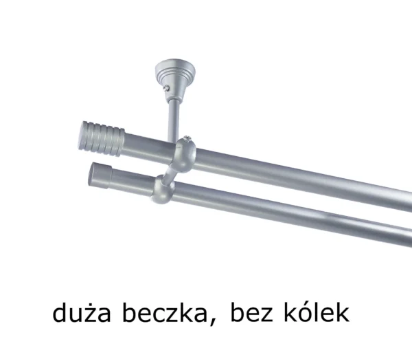 Karnisz Metalowy FI 19 Podwójny sufitowy bez kółek 10 kolorów do wyboru - obrazek 7