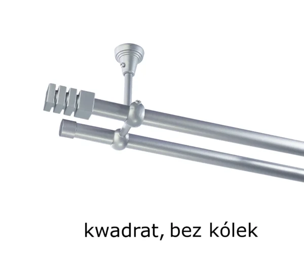 Karnisz Metalowy FI 19 Podwójny sufitowy bez kółek 10 kolorów do wyboru - obrazek 5