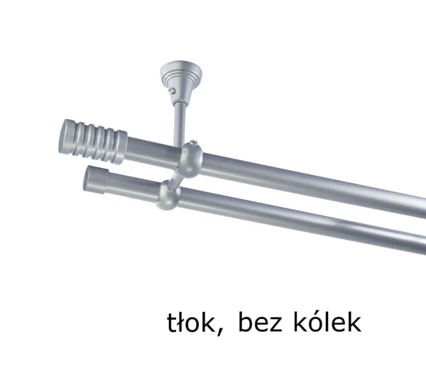 Karnisz Metalowy FI 19 Podwójny sufitowy bez kółek 10 kolorów do wyboru - obrazek 4